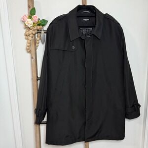 Kenneth Cole Black Mens Long Sleeve Button Down Jacket